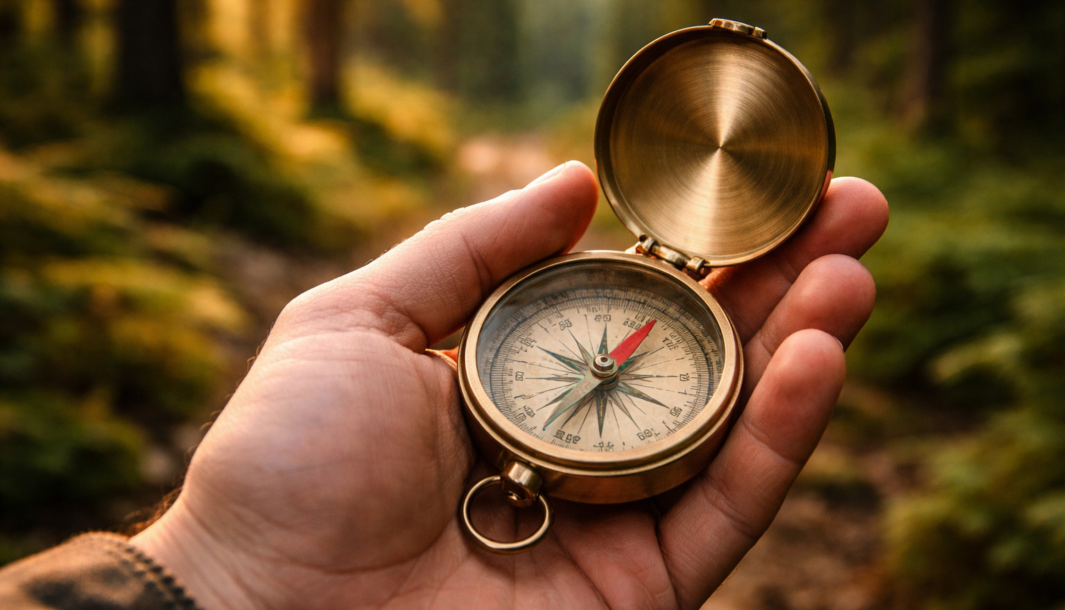 Kompas na dłoni