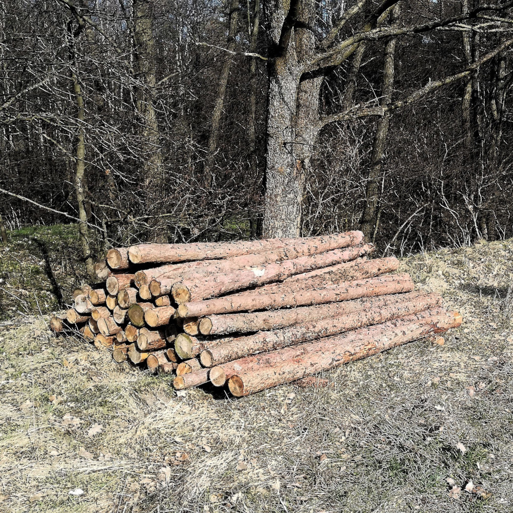 stemple budowlane jako słupki do ogrodzenia tymczasowego